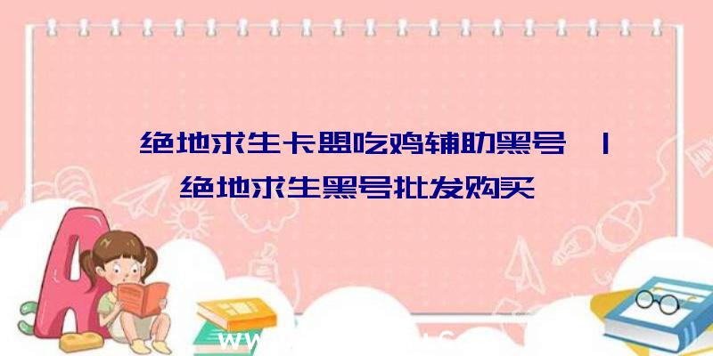 「绝地求生卡盟吃鸡辅助黑号」|绝地求生黑号批发购买